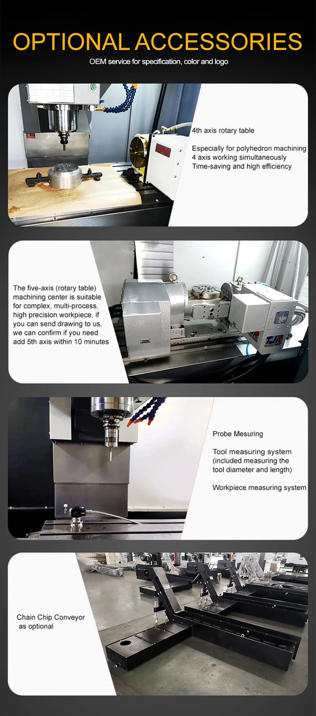 Vmc400 High Precision Milling Machine Metal Cutting Tool Machine CNC Lathe Machine Vertical Machining Center in 5 Axis